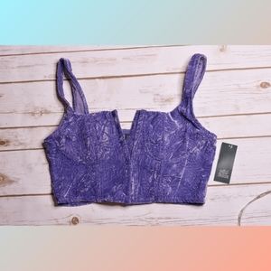 Wild Fable Size M Velvet Feel Corset Style Crop Top